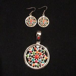 Pendant and matching earrings
